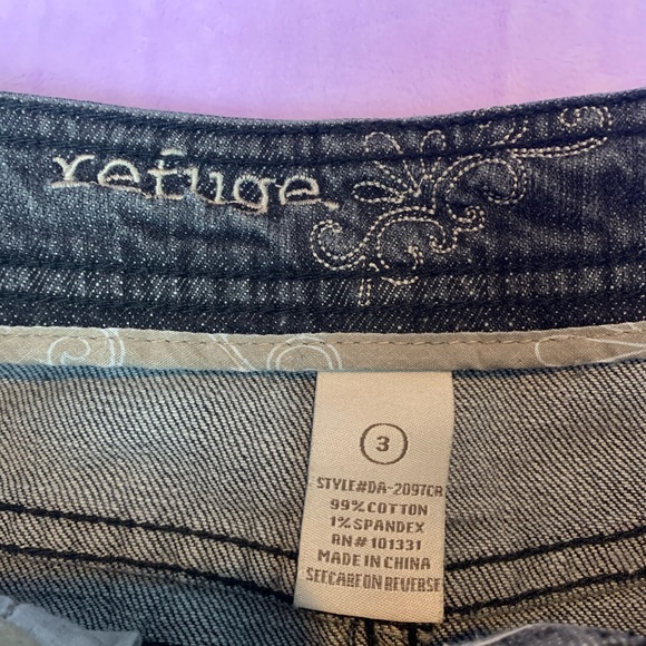 Refuge Black Distressed Denim Skirt - Picture 2 of 4